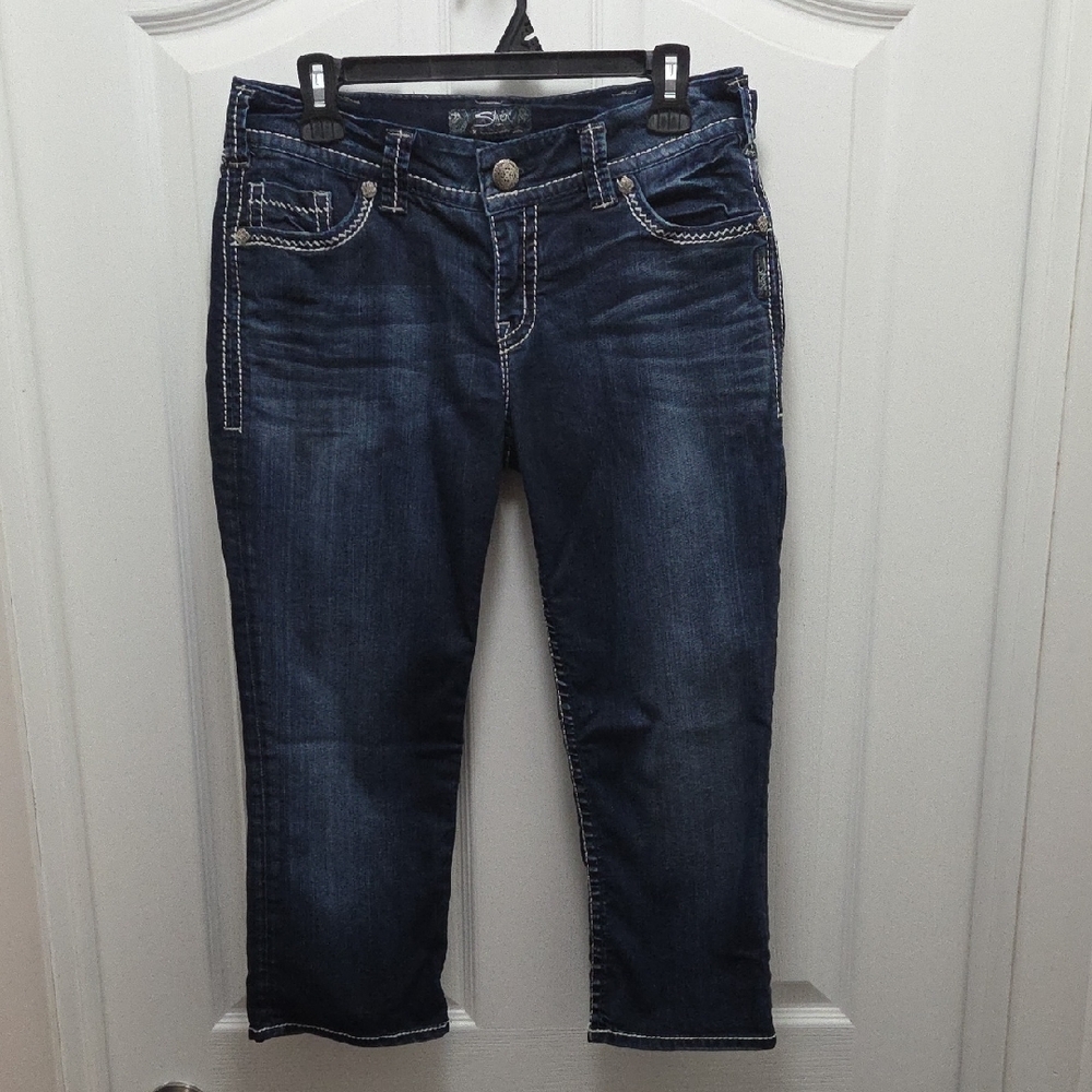 Silver Jeans Size 30 Dark Blue Ankle Denim